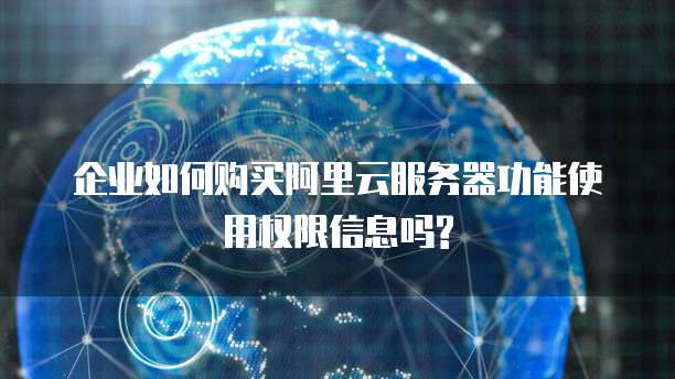企业如何购买阿里云服务器功能使用权限信息吗?
