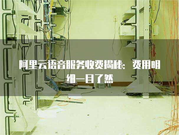 阿里云语音服务收费揭秘:费用明细一目了然