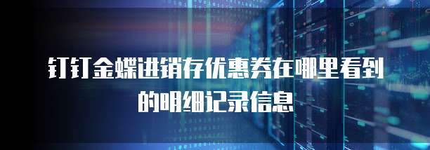 钉钉金蝶进销存优惠券在哪里看到的明细记录信息