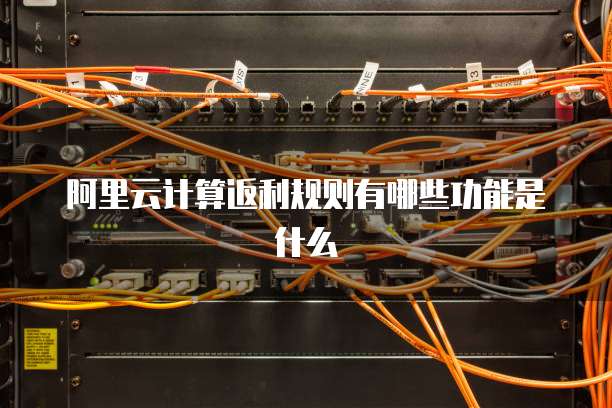 阿里云计算返利规则有哪些功能是什么