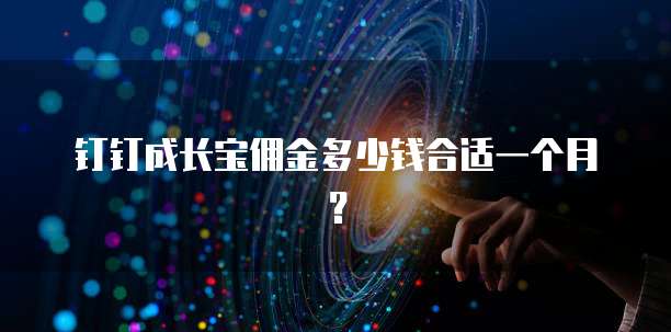 钉钉成长宝佣金多少钱合适一个月?