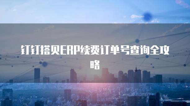 钉钉搭贝ERP续费订单号查询全攻略