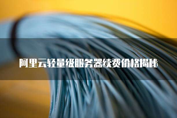 阿里云轻量级服务器续费价格揭秘