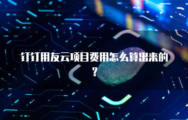 钉钉用友云项目费用怎么算出来的?