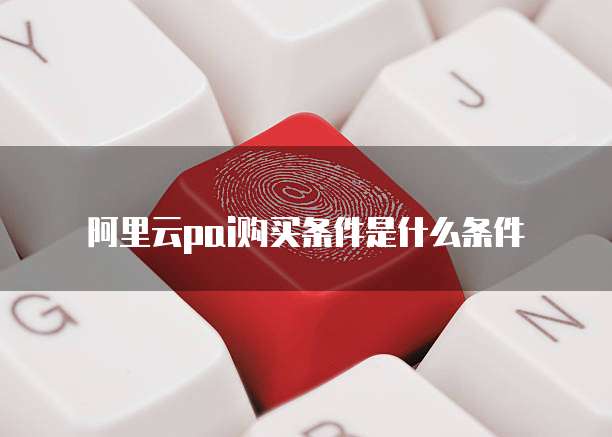 阿里云pai购买条件是什么条件