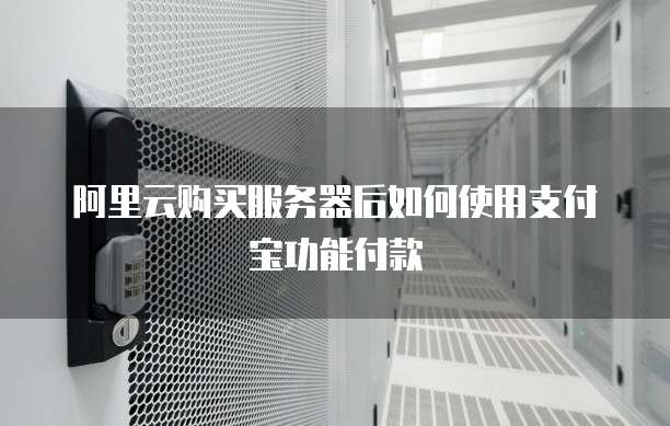 阿里云购买服务器后如何使用支付宝功能付款