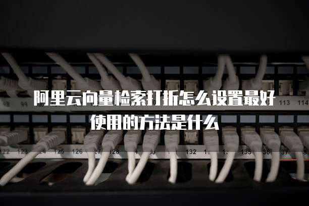 阿里云向量检索打折怎么设置最好使用的方法是什么