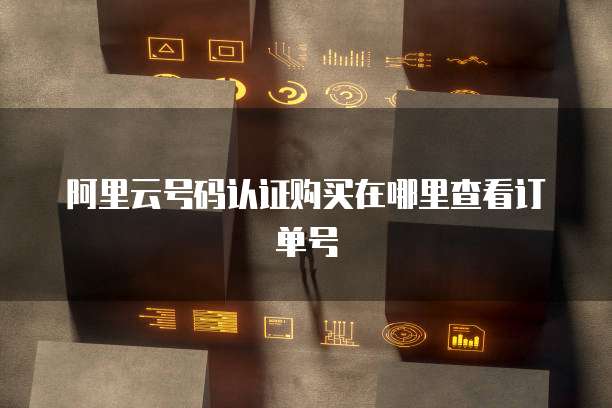 阿里云号码认证购买在哪里查看订单号