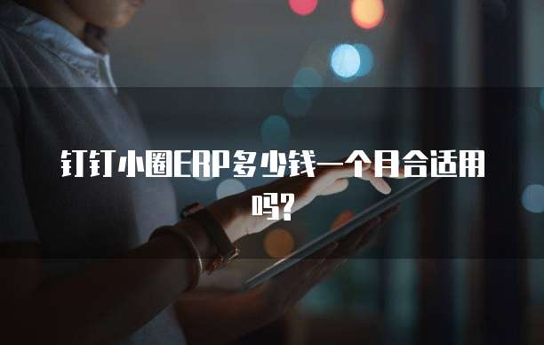 钉钉小圈ERP多少钱一个月合适用吗?