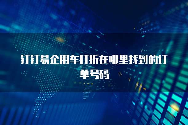 钉钉易企用车打折在哪里找到的订单号码