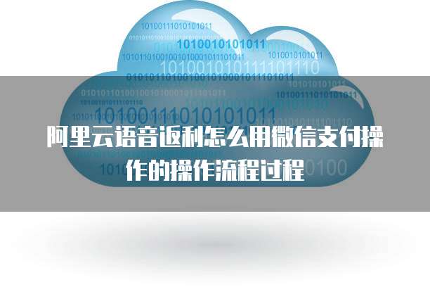 阿里云语音返利怎么用微信支付操作的操作流程过程