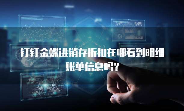 钉钉金蝶进销存折扣在哪看到明细账单信息吗?