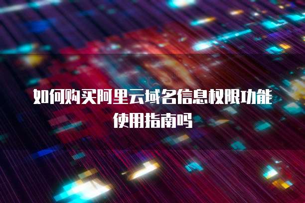 如何购买阿里云域名信息权限功能使用指南吗