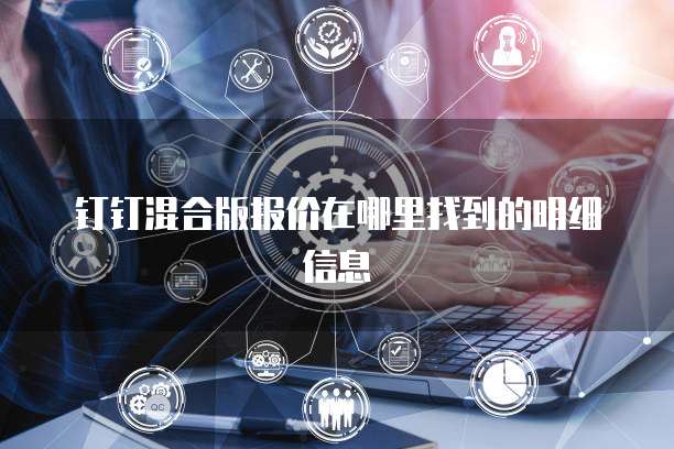 钉钉混合版报价在哪里找到的明细信息