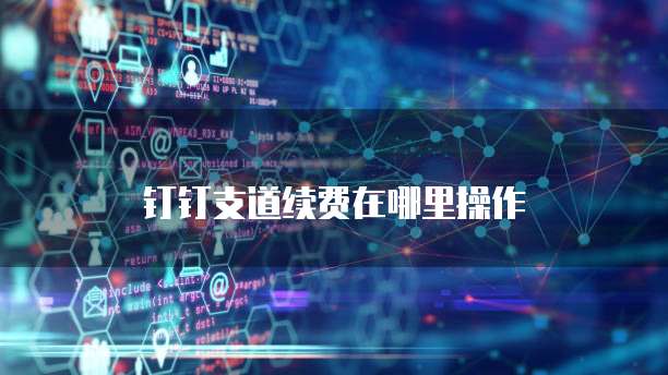 钉钉支道续费在哪里操作