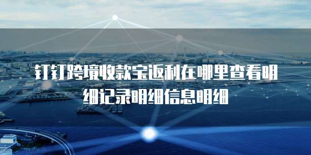 钉钉跨境收款宝返利在哪里查看明细记录明细信息明细