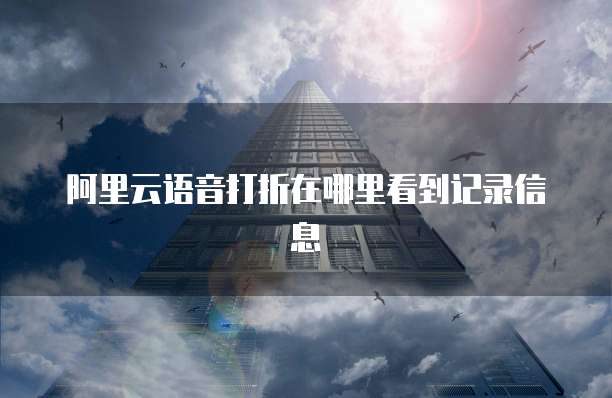 阿里云语音打折在哪里看到记录信息