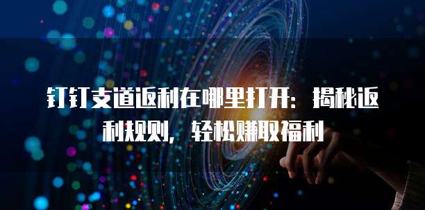钉钉支道返利在哪里打开:揭秘返利规则,轻松赚取福利