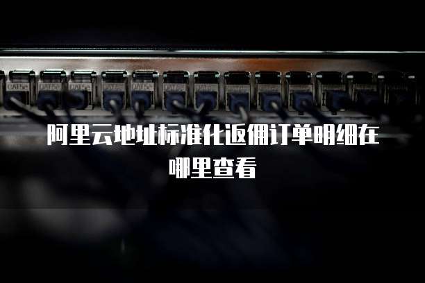 阿里云地址标准化返佣订单明细在哪里查看