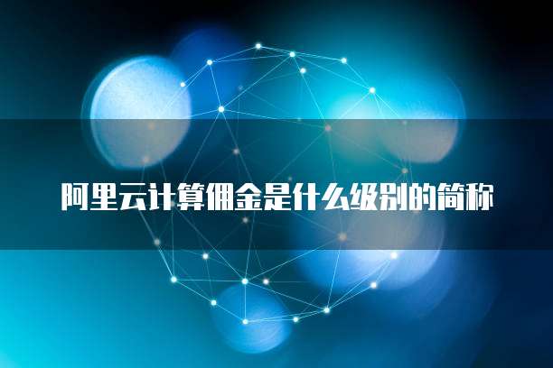 阿里云计算佣金是什么级别的简称