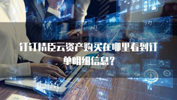 钉钉精臣云资产购买在哪里看到订单明细信息?
