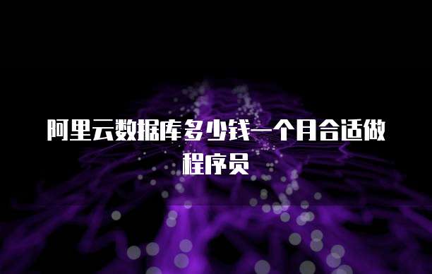 阿里云数据库多少钱一个月合适做程序员
