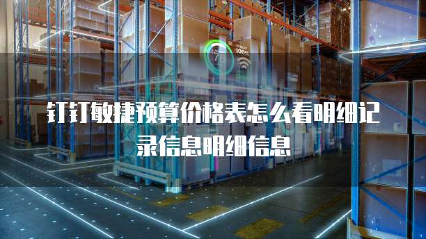 钉钉敏捷预算价格表怎么看明细记录信息明细信息