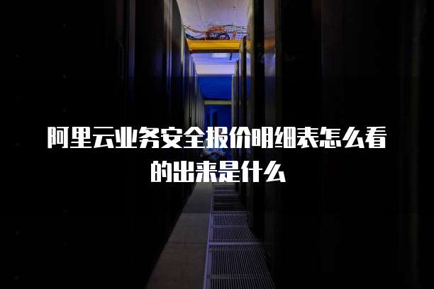 阿里云业务安全报价明细表怎么看的出来是什么