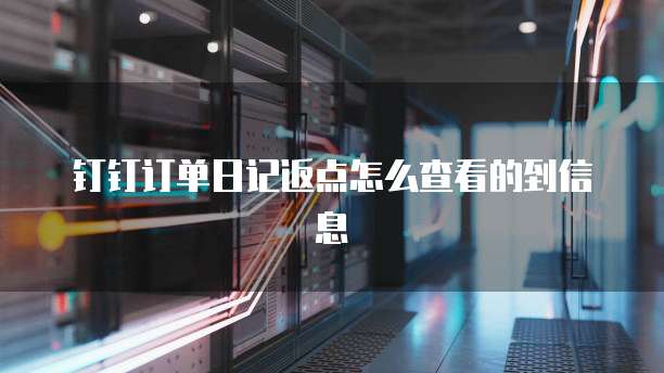 钉钉订单日记返点怎么查看的到信息