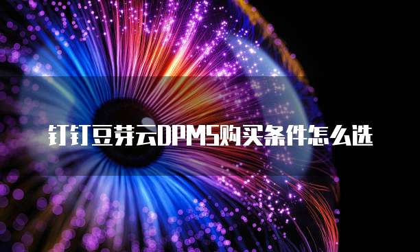 钉钉豆芽云DPMS购买条件怎么选