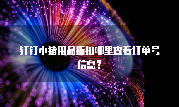钉钉小猪用品折扣哪里查看订单号信息?