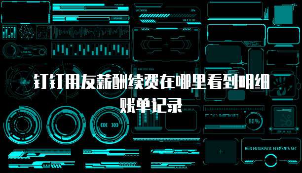 钉钉用友薪酬续费在哪里看到明细账单记录