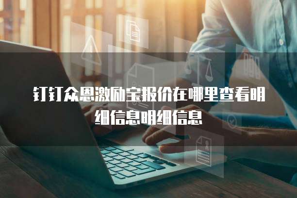 钉钉众恩激励宝报价在哪里查看明细信息明细信息