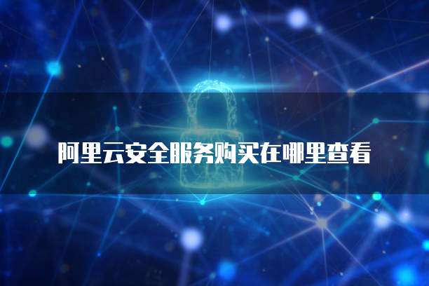 阿里云安全服务购买在哪里查看