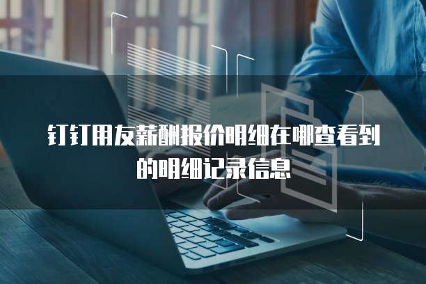 钉钉用友薪酬报价明细在哪查看到的明细记录信息