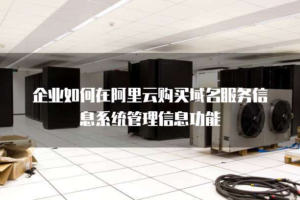 企业如何在阿里云购买域名服务信息系统管理信息功能