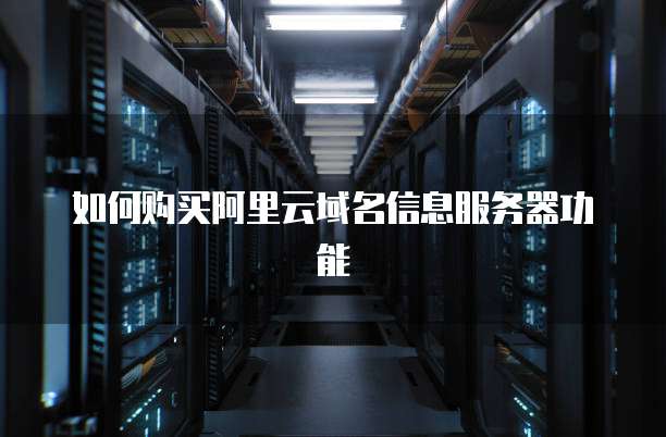 如何购买阿里云域名信息服务器功能