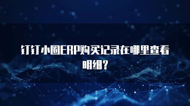 钉钉小圈ERP购买记录在哪里查看明细?