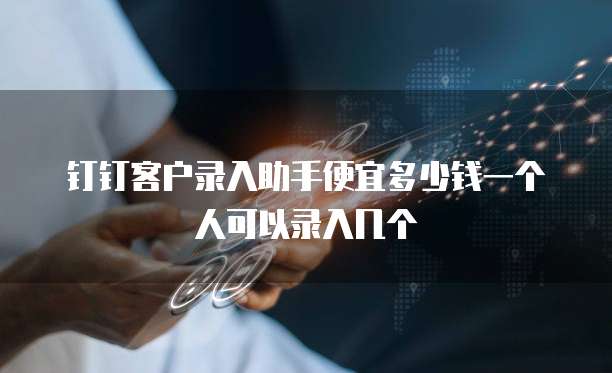 钉钉客户录入助手便宜多少钱一个人可以录入几个