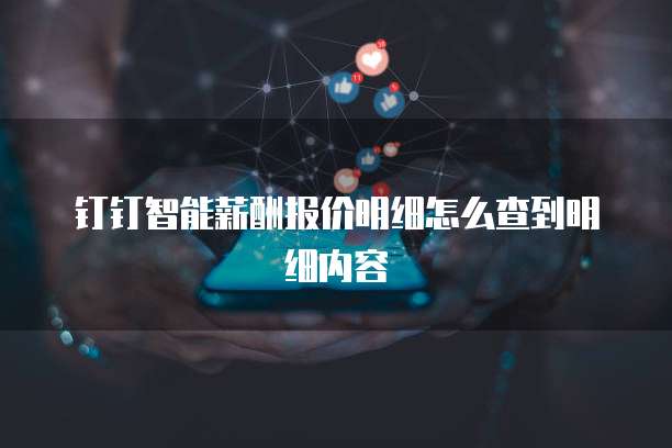 钉钉智能薪酬报价明细怎么查到明细内容