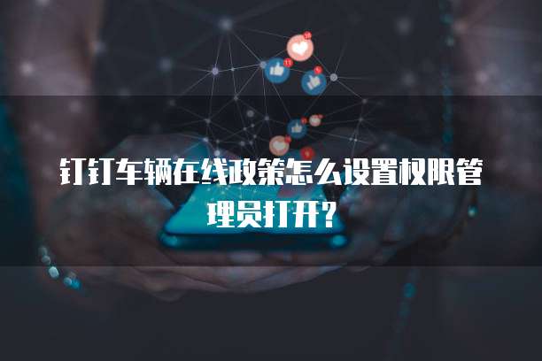 钉钉车辆在线政策怎么设置权限管理员打开?
