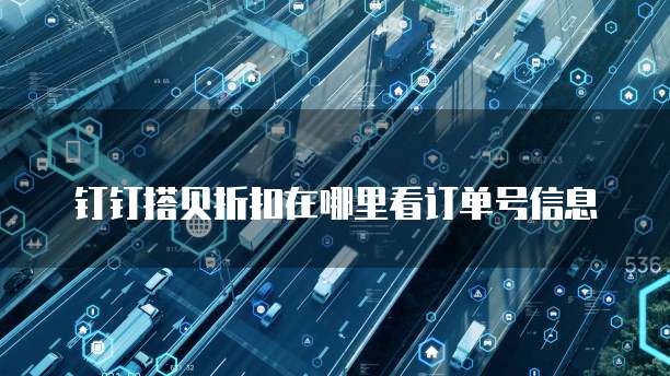 钉钉搭贝折扣在哪里看订单号信息