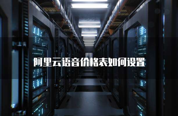 阿里云语音价格表如何设置