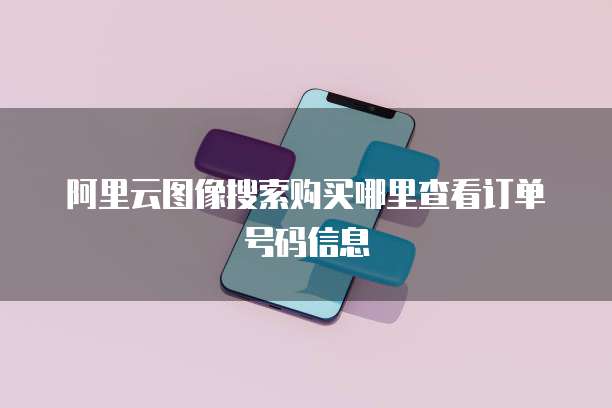 阿里云图像搜索购买哪里查看订单号码信息
