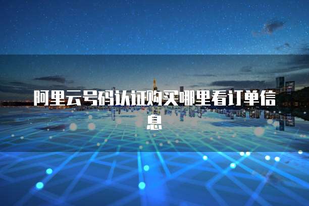 阿里云号码认证购买哪里看订单信息