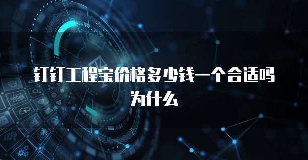 钉钉工程宝价格多少钱一个合适吗为什么