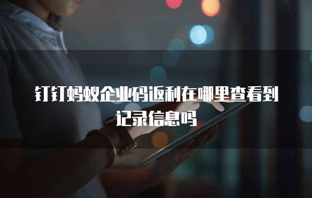 钉钉蚂蚁企业码返利在哪里查看到记录信息吗