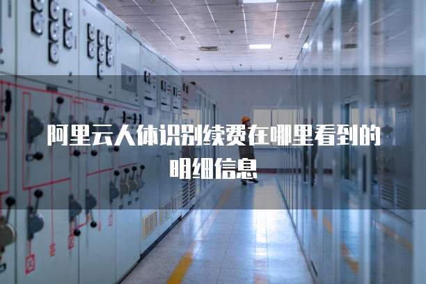 阿里云人体识别续费在哪里看到的明细信息