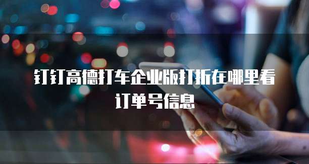 钉钉高德打车企业版打折在哪里看订单号信息