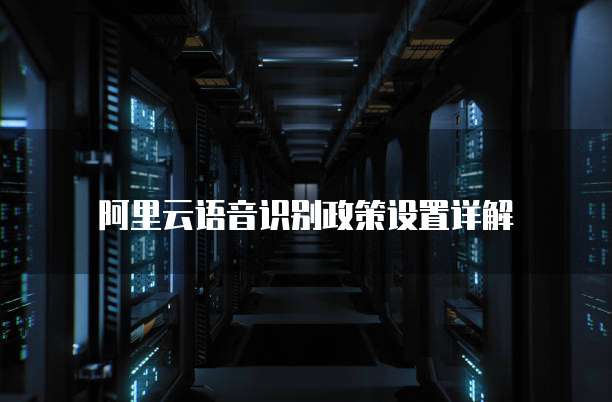 阿里云语音识别政策设置详解